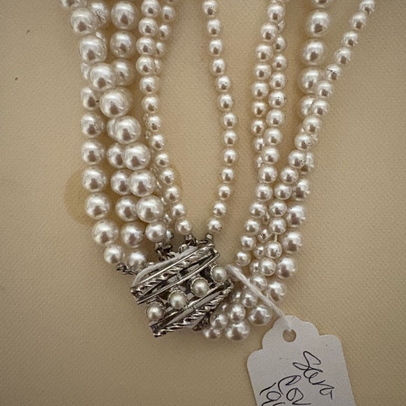 Neiman Marcus 2 Real fresh water pearls  16" vintage & S. Coventry gold plated. - Picture 10 of 13